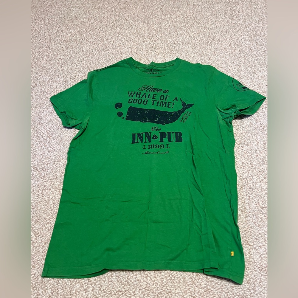 Nautica Green 'Have a Whale of a Good Time' Graphic Tee Men's Large